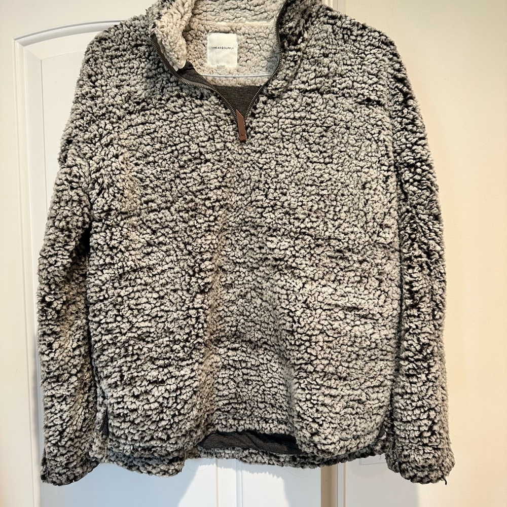 Forest Pattern Quarter Zip Pullover, Thread & Sup… - image 5